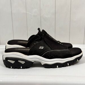 VTG 90s Y2K Skechers Chunky Platform Sandals Black Sporty Slip On Shoes US 8